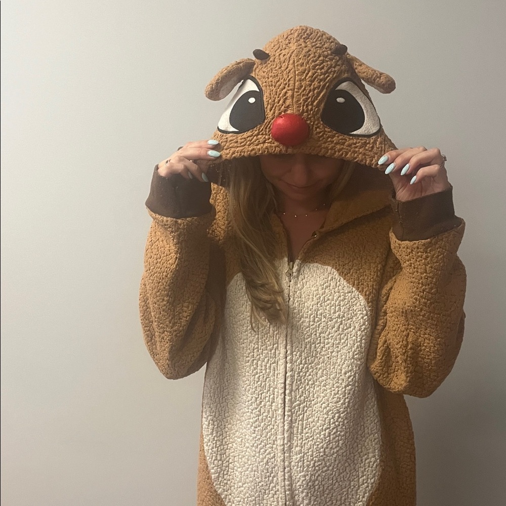Source Unknown Brown Reindeer Jumpsuit - image 2
